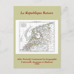 1806 Map - La Republique Batave Postcard