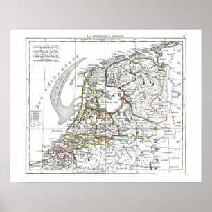 1806 Map - La Republique Batave Poster