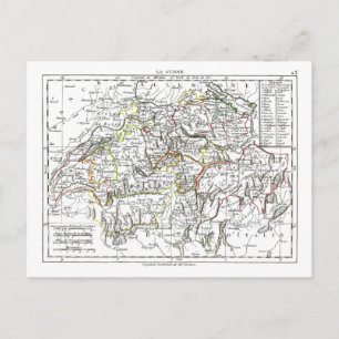 1806 Map - La Suisse Postcard