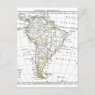 1806 Map - L'Amérique Méridionale Postcard