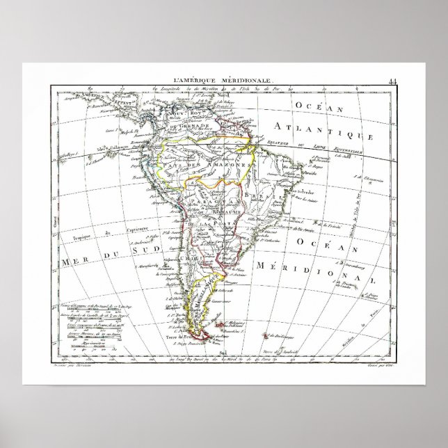1806 Map - L'Amérique Méridionale Poster (Front)