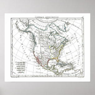 1806 Map - L'Amérique Septentrionale Poster
