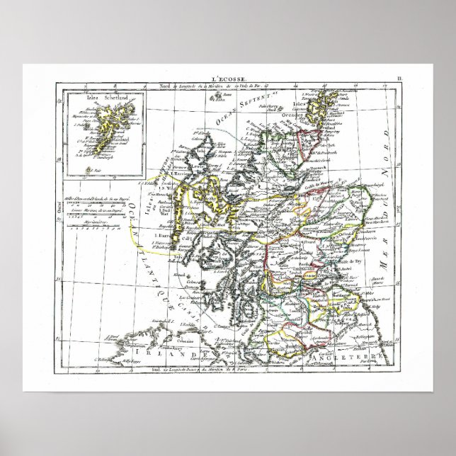 1806 Map - L'Ecosse Poster (Front)