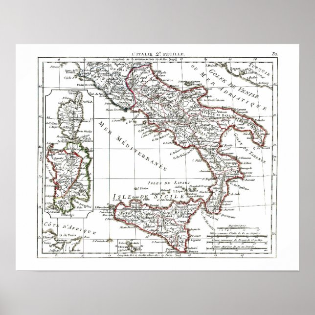 1806 Map - L'Italie 2e Feuille Poster (Front)