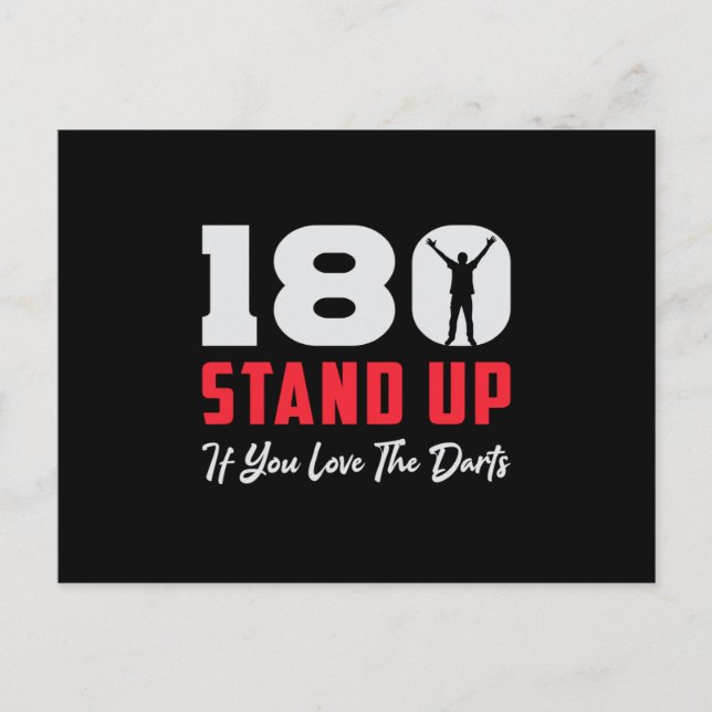 180 Darts Bullseye Dart Dartboard Arrow Funny Gift Postcard (Front)