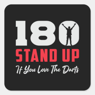 180 Darts Bullseye Dart Dartboard Arrow Funny Gift Square Sticker