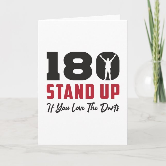 180 Darts Bullseye Dartboard Arrow Funny Gift Idea Card (Front)