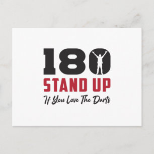180 Darts Bullseye Dartboard Arrow Funny Gift Idea Postcard