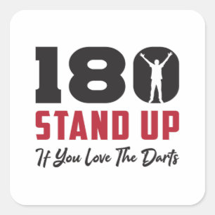 180 Darts Bullseye Dartboard Arrow Funny Gift Idea Square Sticker