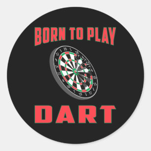 180 Darts Dart Dartboard Bullseye Arrow Funny Gift Classic Round Sticker