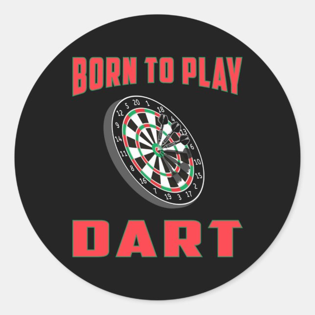 180 Darts Dart Dartboard Bullseye Arrow Funny Gift Classic Round Sticker (Front)