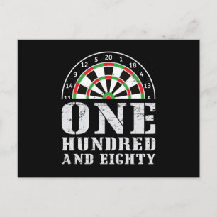 180 Darts Dart Dartboard Bullseye Arrow Funny Gift Postcard
