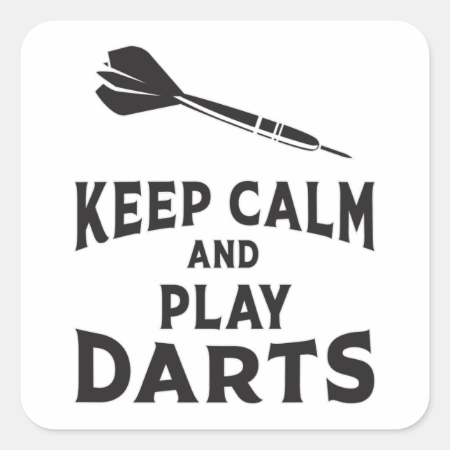 180 Darts Dart Dartboard Keep Calm Game Funny Gift Square Sticker (Front)
