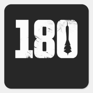 180 Darts Retro Dartist Dart Throwing Square Sticker