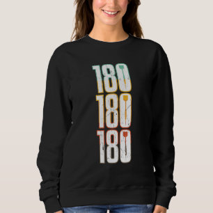 180 Darts Vintage Distressed Retro Art Darts Fan Sweatshirt