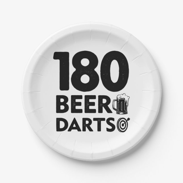 180 Days Beer And Darts Paper Plate (Front)
