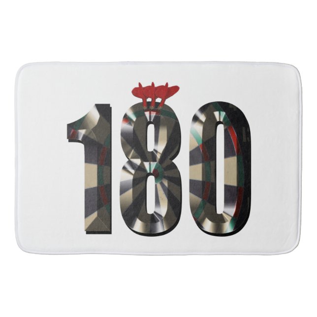 "180 in 3D: The Ultimate Darts Dimension" Bath Mat (Front)