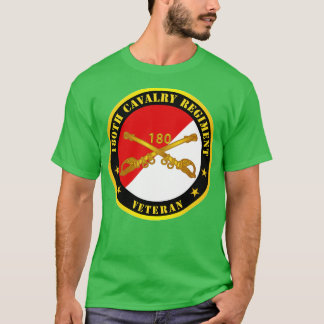 180th Cavalry Regiment Branch Veteran Red White X T-Shirt