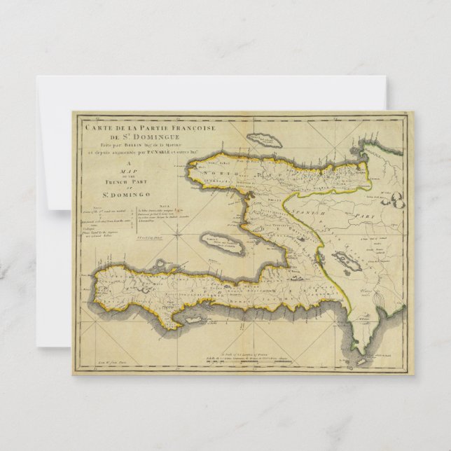1814 Haiti Map by Mathew Carey Invitation (Front)