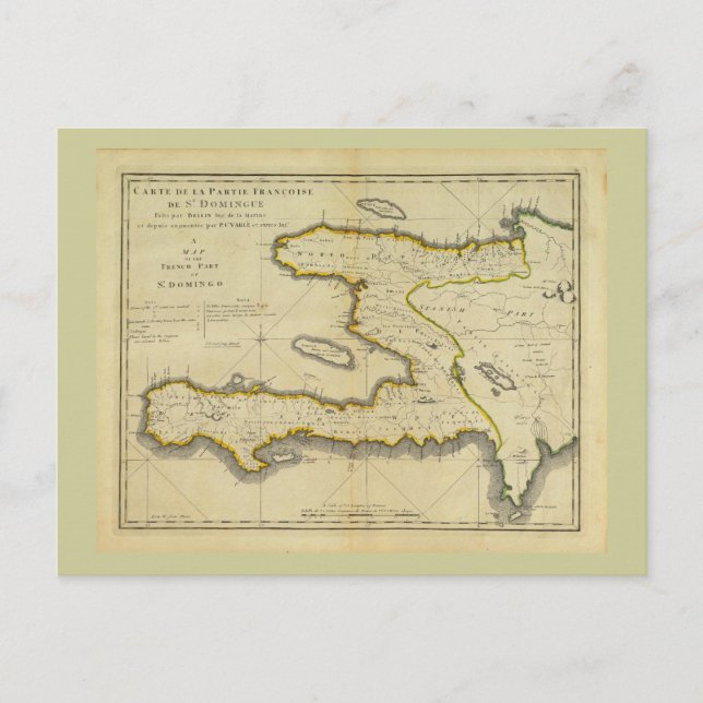 1814 Haiti Map by Mathew Carey Postcard (Front)