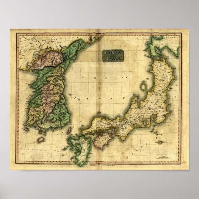 1815 Map of Korea and Japan Poster (Front)