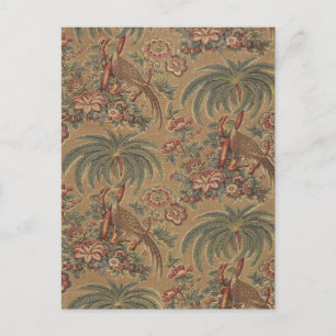 1815 Vintage Bird Tree Floral Pattern Postcard