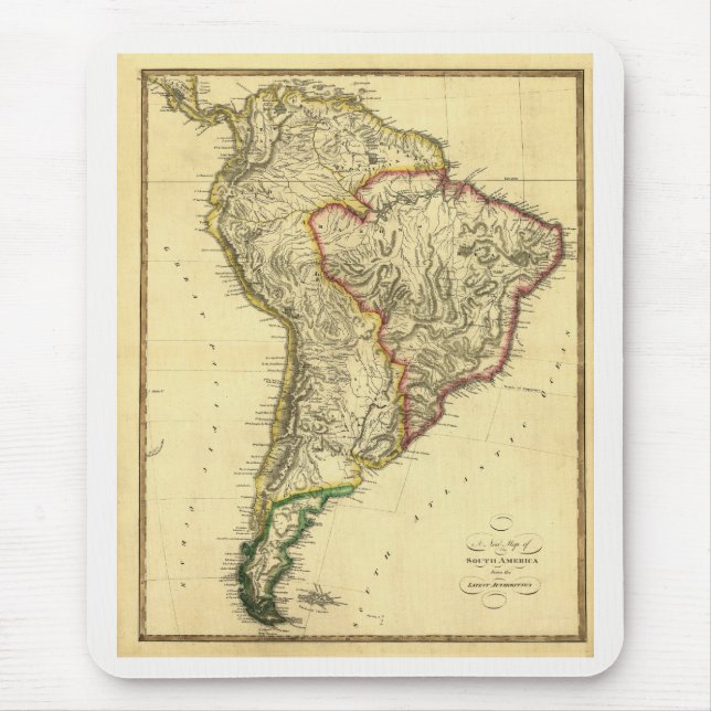 1817 Old Map of South America Mouse Mat (Front)