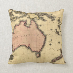 1818 Australasia Map - Australia, New Zealand Cushion