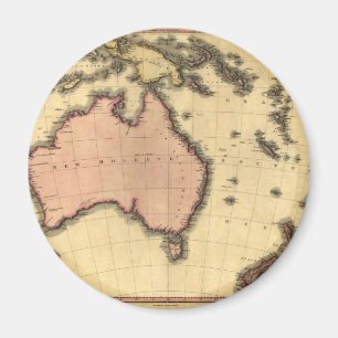 1818 Australasia Map - Australia, New Zealand Magnet