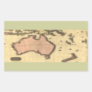 1818 Australasia Map - Australia, New Zealand Rectangular Sticker