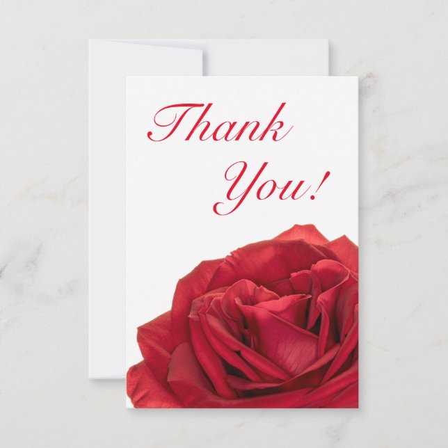1822-Red Wedding Rose Thank You Card (Front)