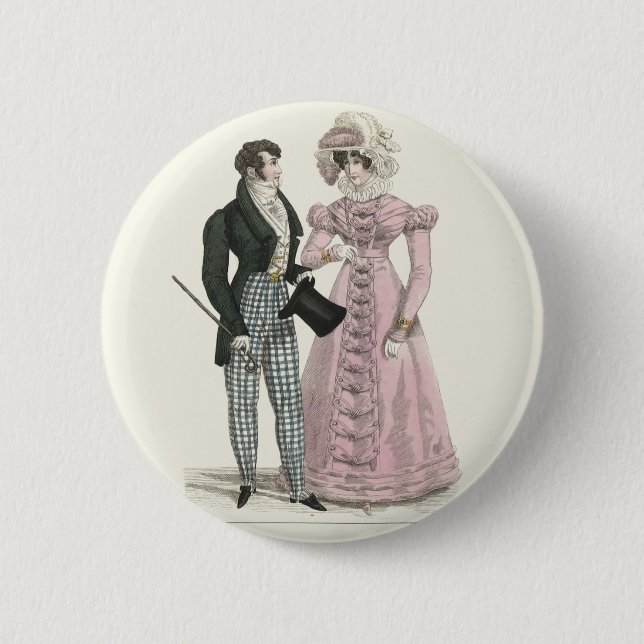 1823 Antique Wedding Man Woman Fashion 6 Cm Round Badge (Front)