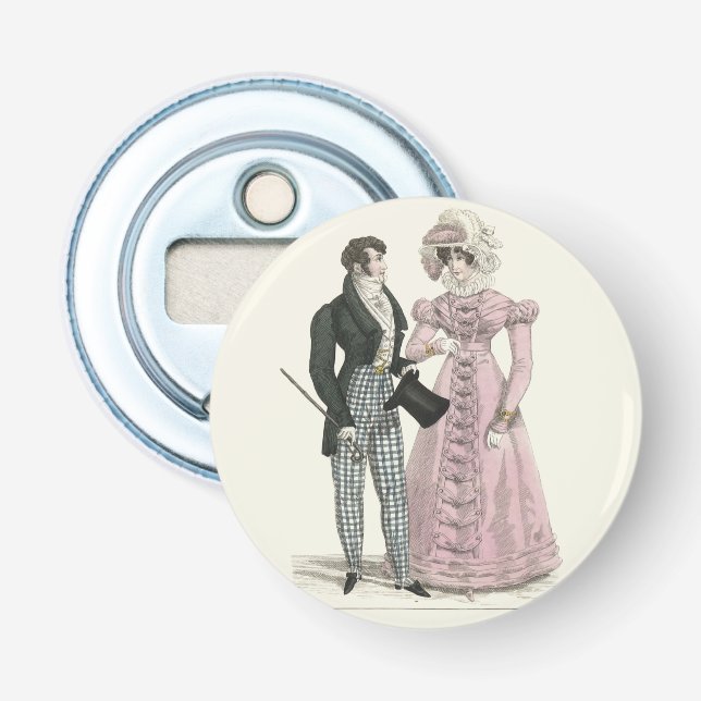 1823 Antique Wedding Man Woman Fashion Bottle Opener (Front)