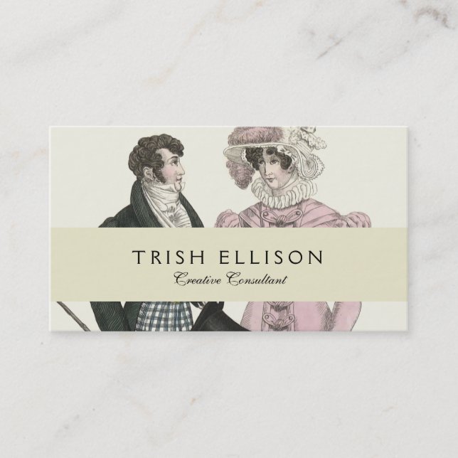 1823 Antique Wedding Man Woman Fashion Business Card (Front)