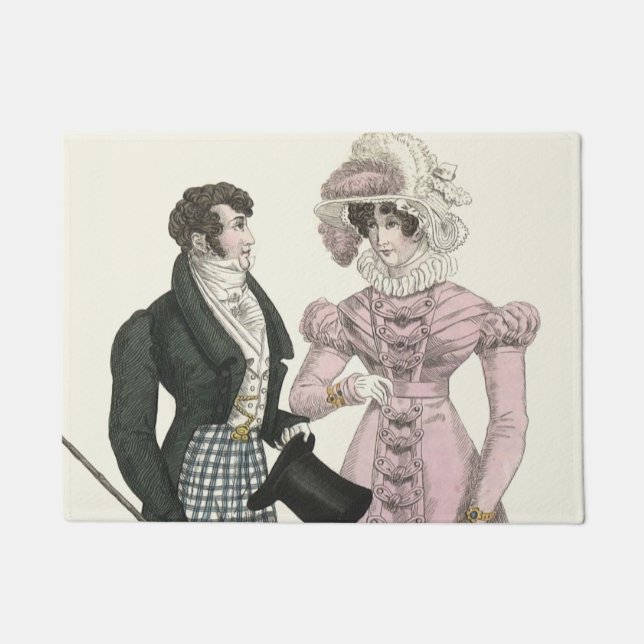 1823 Antique Wedding Man Woman Fashion Doormat (Front)