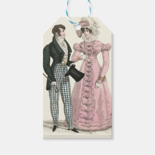 1823 Antique Wedding Man Woman Fashion Gift Tags
