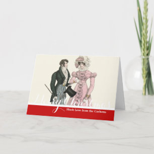 1823 Antique Wedding Man Woman Fashion Holiday Card