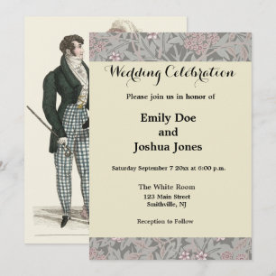 1823 Antique Wedding Man Woman Fashion Invitation