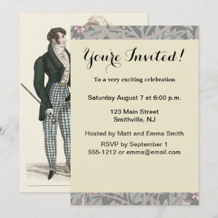 1823 Antique Wedding Man Woman Fashion Invitation