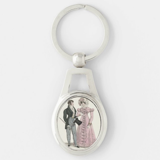 1823 Antique Wedding Man Woman Fashion Key Ring (Front)