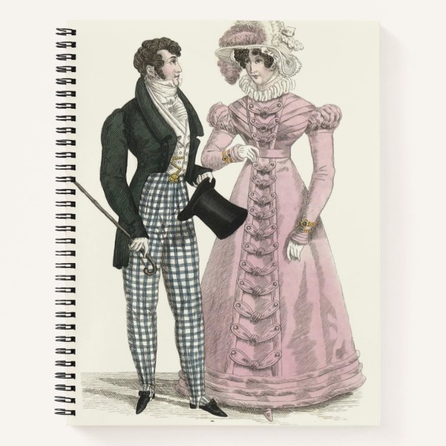 1823 Antique Wedding Man Woman Fashion Notebook (Front)
