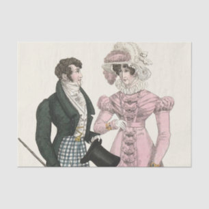 1823 Antique Wedding Man Woman Fashion Tissue Paper
