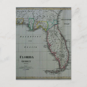 1823 Florida Map Postcard