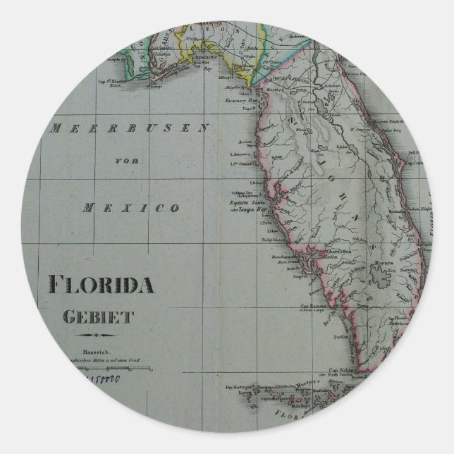 1823 Florida Map Stickers (Front)