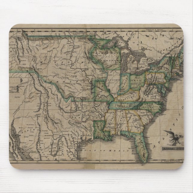 1823 US Map Mouse Mat (Front)