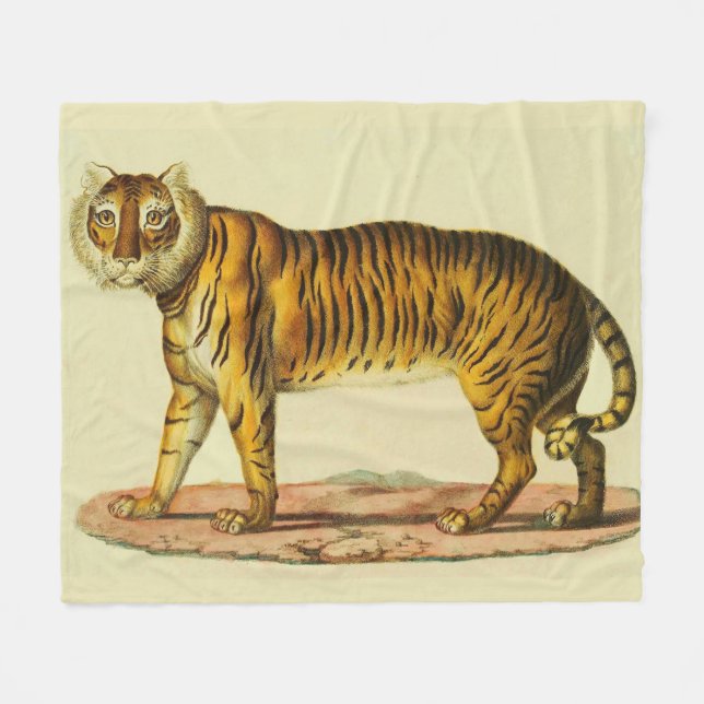 1824 tiger print fleece blanket (Front (Horizontal))