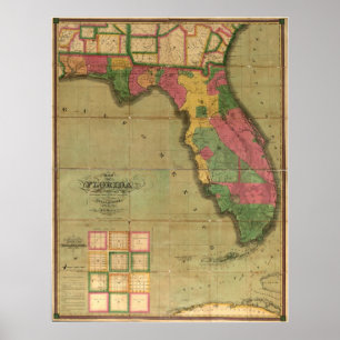 1829 Map of Florida Poster