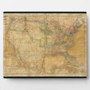 1839 David H. Burr Wall Map of the United States Plaque