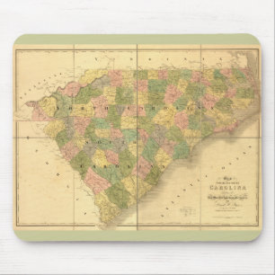 1839 North Carolina and South Carolina Map Mouse Mat