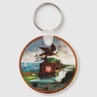 1840 America Folk Art Key Ring